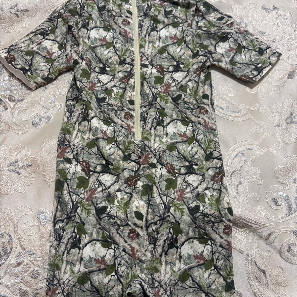 Camouflage Short Sleeve Jumpsuit